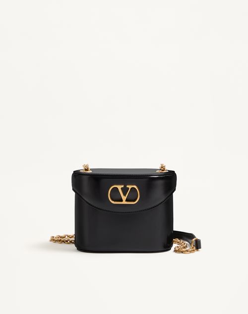 Valentino Garavani - Valentino Garavani Vain Vanity Bag In Shiny Calfskin - Black - Woman - Shoulder Bags